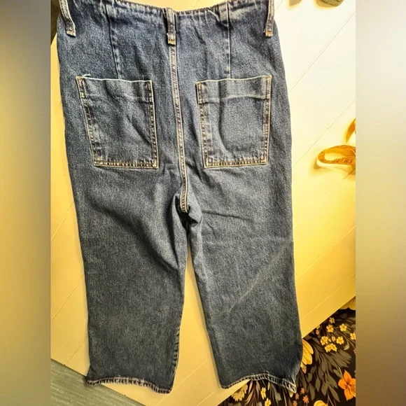 Zara Sailor Denim Jeans US 6 Wide Leg High Waist EUC - Picture 11 of 13